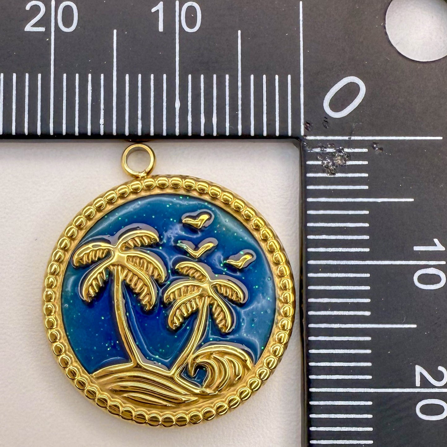 LYVANLI14 K Gold Color Tropical Ocean Pendant Charms – Palm Tree, Starfish, Sea Turtle, Shell, Snake DIY Titanium Steel Jewelry for Women