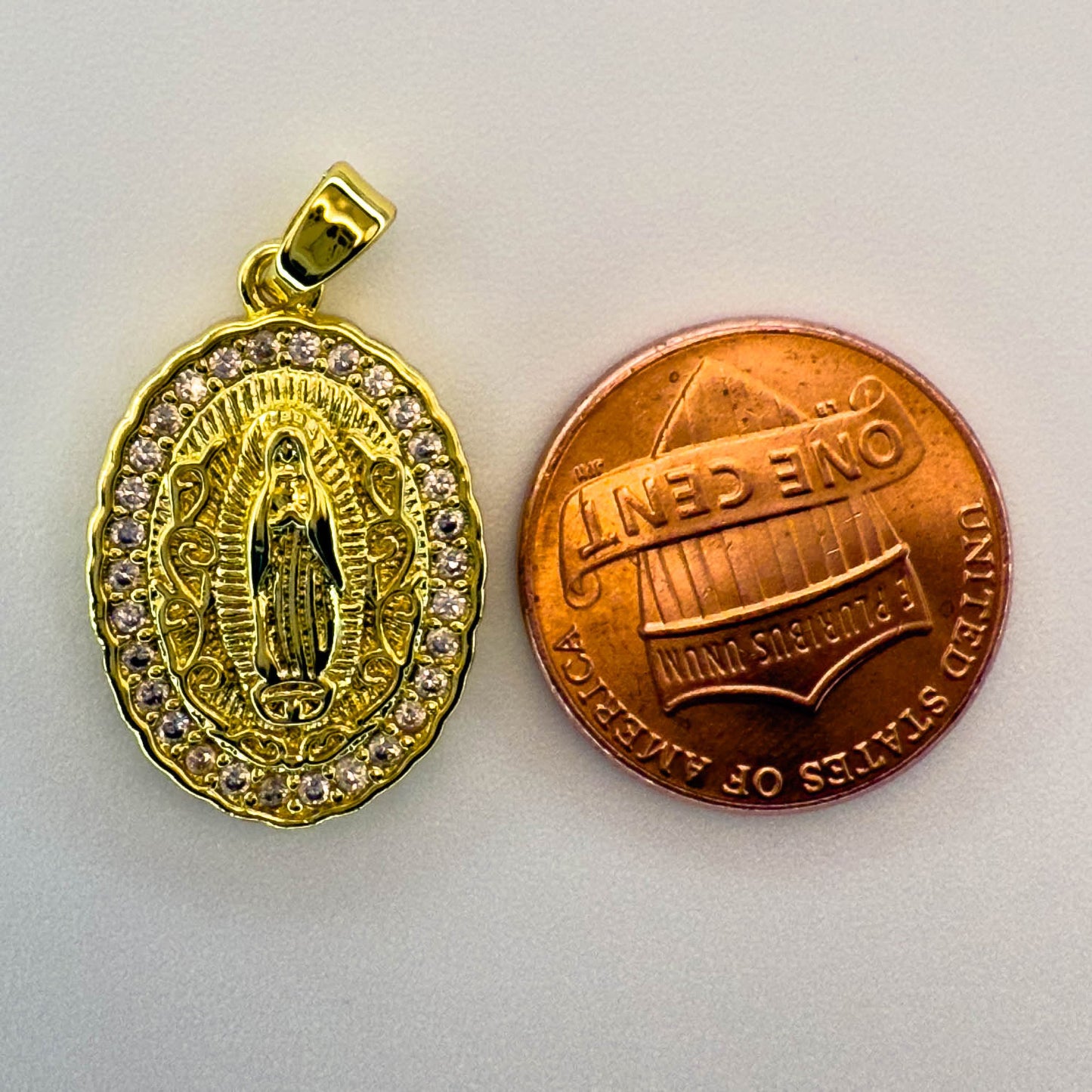 LYVANLIOval Virgin Mary Pendant with Colorful Zircon – Copper Religious Necklace Charm, Fashion Jewelry & Wholesale Supplies