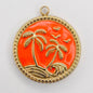 LYVANLI14 K Gold Color Tropical Ocean Pendant Charms – Palm Tree, Starfish, Sea Turtle, Shell, Snake DIY Titanium Steel Jewelry for Women