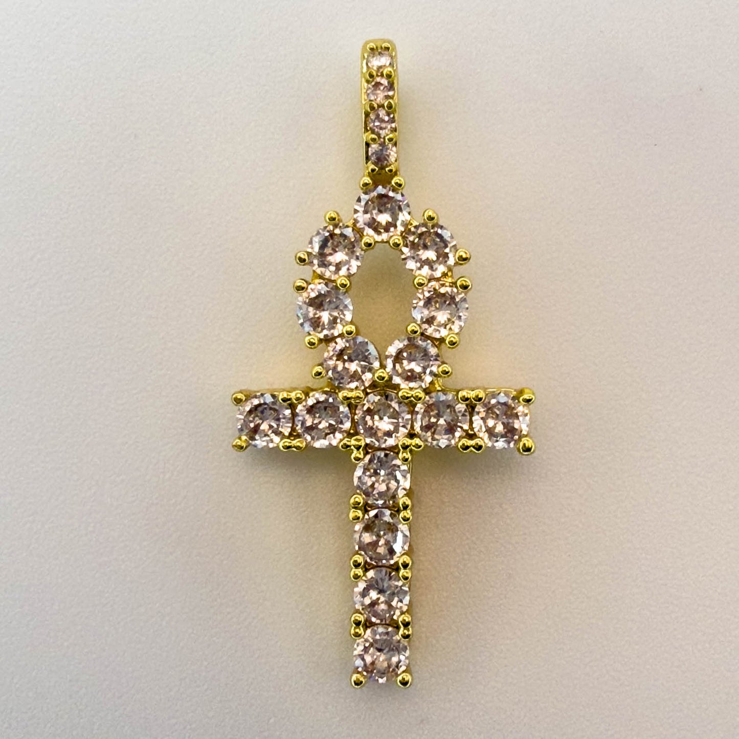LYVANLI18K Gold Plated Cross Pendant with Cubic Zirconia – Creative Single Necklace Charm, Wholesale Jewelry Making Supplies
