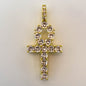 LYVANLI18K Gold Plated Cross Pendant with Cubic Zirconia – Creative Single Necklace Charm, Wholesale Jewelry Making Supplies
