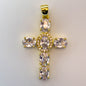 LYVANLI18K Gold Plated Cross Pendant with Cubic Zirconia – Creative Single Necklace Charm, Wholesale Jewelry Making Supplies