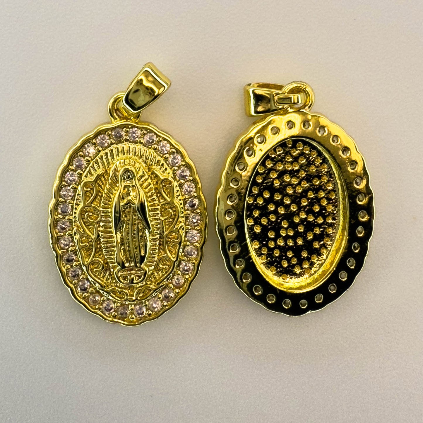 LYVANLIOval Virgin Mary Pendant with Colorful Zircon – Copper Religious Necklace Charm, Fashion Jewelry & Wholesale Supplies