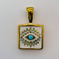 LYVANLI18K Gold Evil Eye Pendant with Palm Heart Enamel DIY Necklace & Bracelet Jewelry Charm