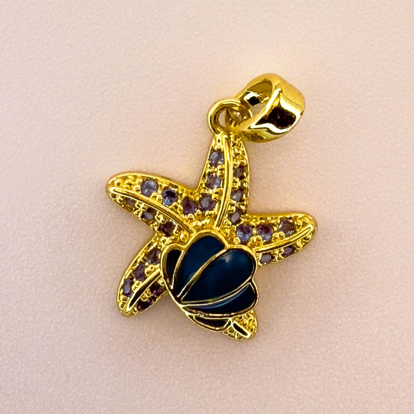 LYVANLIDIY Ocean Series Starfish & Pentagram Charms – Electroplated Copper Necklace Pendants for Women, Jewelry Making Supplies
