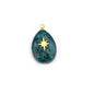 Artisan Turquoise-Studded Stainless Steel Pendant — DIY Necklace & Bracelet Component, Square/Round Mini Jewelry Tag