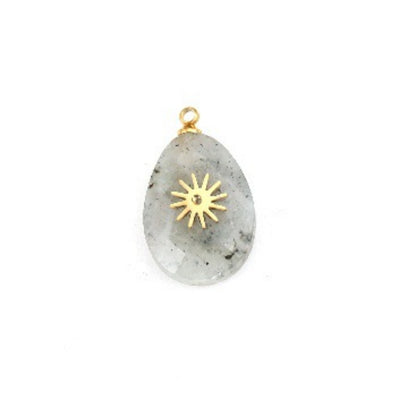 Artisan Turquoise-Studded Stainless Steel Pendant — DIY Necklace & Bracelet Component, Square/Round Mini Jewelry Tag