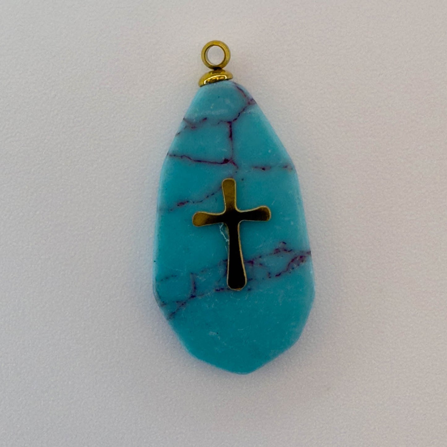 LYVANLIArtisan Turquoise-Studded Stainless Steel Pendant — DIY Necklace & Bracelet Component, Square/Round Mini Jewelry Tag