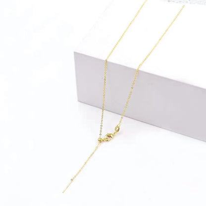 18K Gold-Colored Titanium steel Round Snake Chain Necklace  Non-Fading DIY Jewelry Supply with 5cm Extension Chain