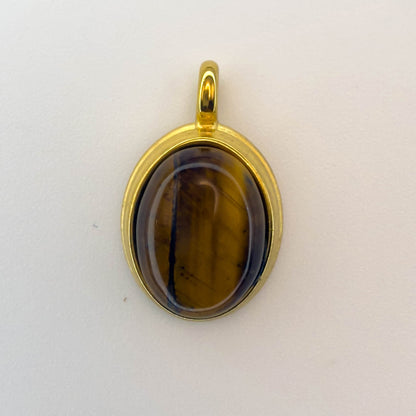 LYVANLI18K Gold Color Stainless Steel Charms Evil Eye Water Drop Sun Cross Natural Stone Tiger Eye Pendant for Jewelry Making
