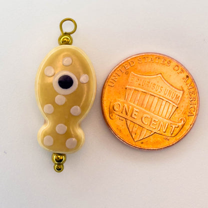 LYVANLIHand-painted ceramic fish pendants with colorful polka dots are ideal for DIY necklaces, earrings, and jewelry accessories.