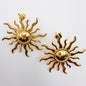 LYVANLI18K Gold Plated Sun Pendant Earrings for Women – Stainless Steel Statement Ear Studs, Bold Personality Fashion Jewelry