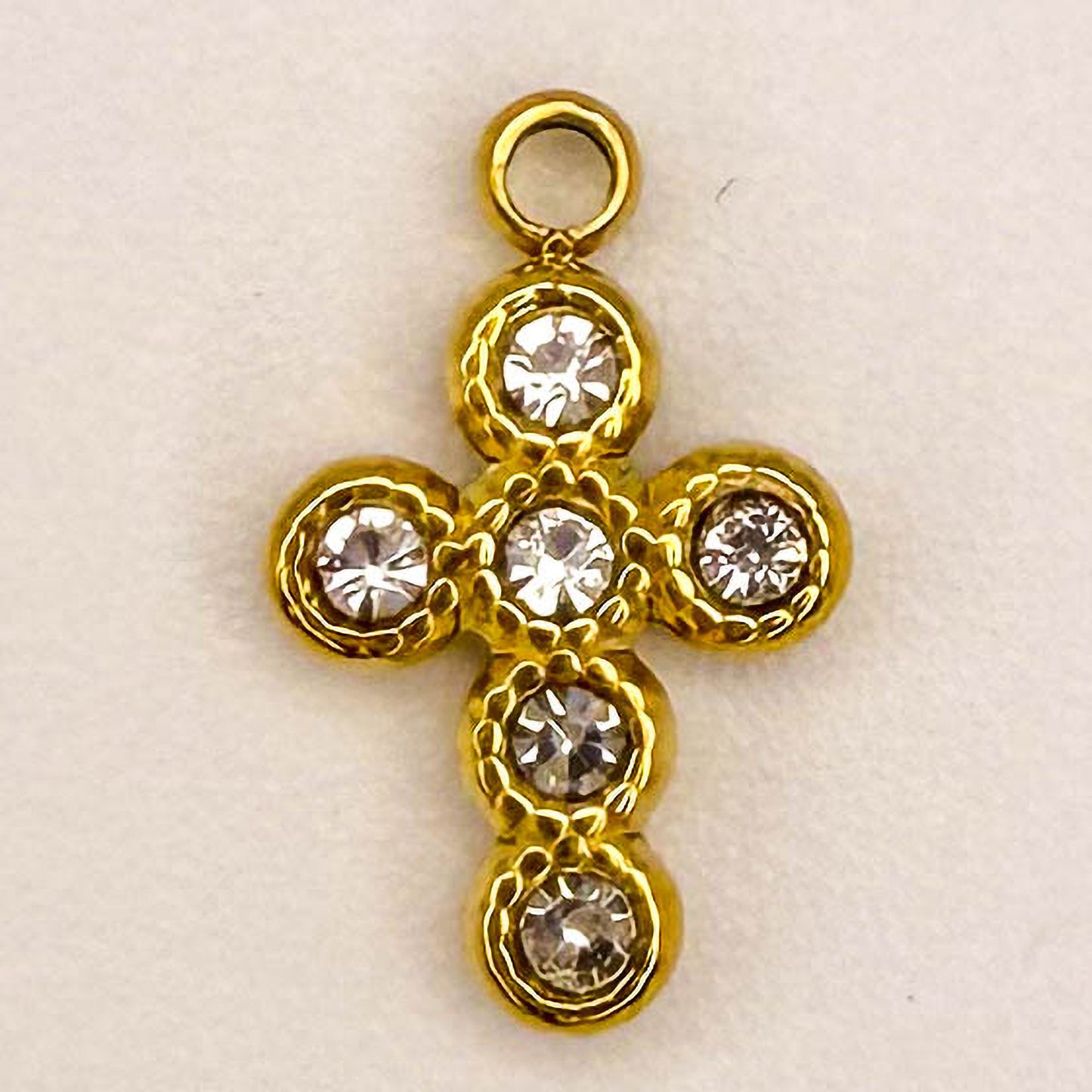 LYVANLI14K Gold Plated Ladybug Pendant Titanium Steel Moon Cross Charms for Women, DIY Jewelry Making