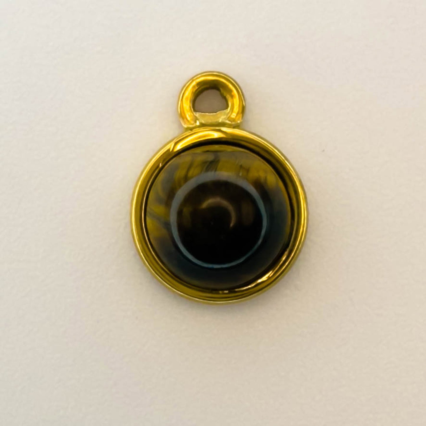 LYVANLI18K Gold Color Stainless Steel Charms Evil Eye Water Drop Sun Cross Natural Stone Tiger Eye Pendant for Jewelry Making