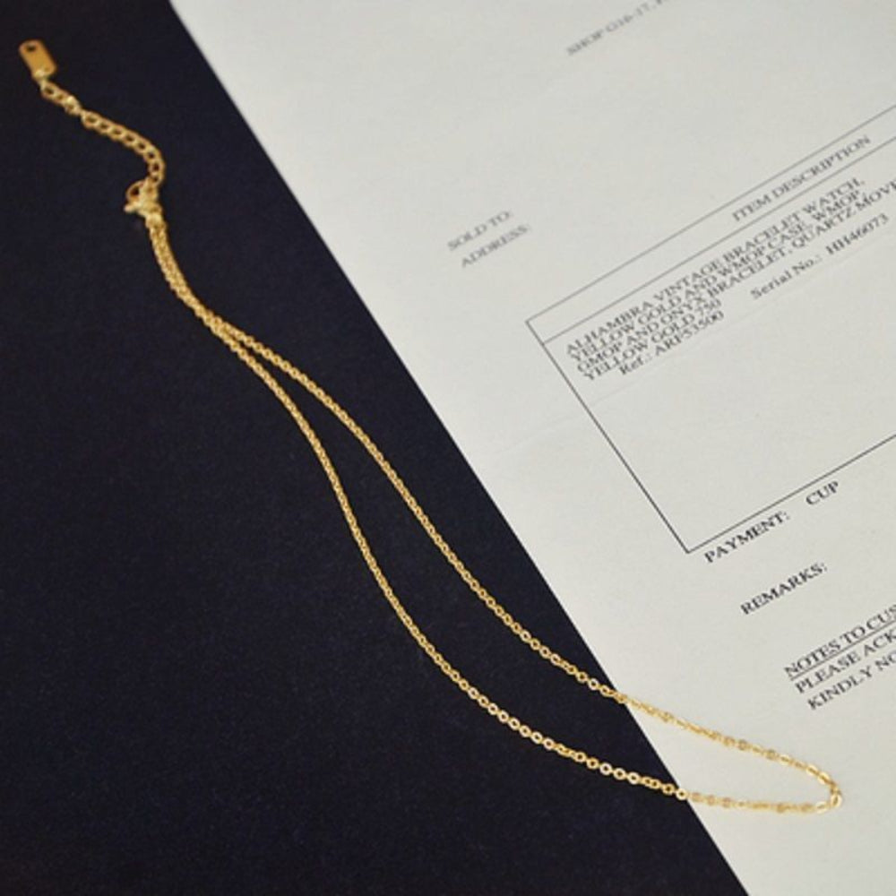 18K Gold-Colored Titanium steel Round Snake Chain Necklace  Non-Fading DIY Jewelry Supply with 5cm Extension Chain