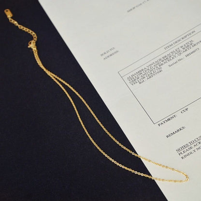 18K Gold-Colored Titanium steel Round Snake Chain Necklace  Non-Fading DIY Jewelry Supply with 5cm Extension Chain
