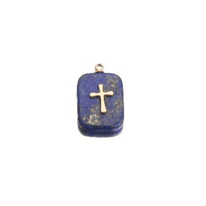 Artisan Turquoise-Studded Stainless Steel Pendant — DIY Necklace & Bracelet Component, Square/Round Mini Jewelry Tag