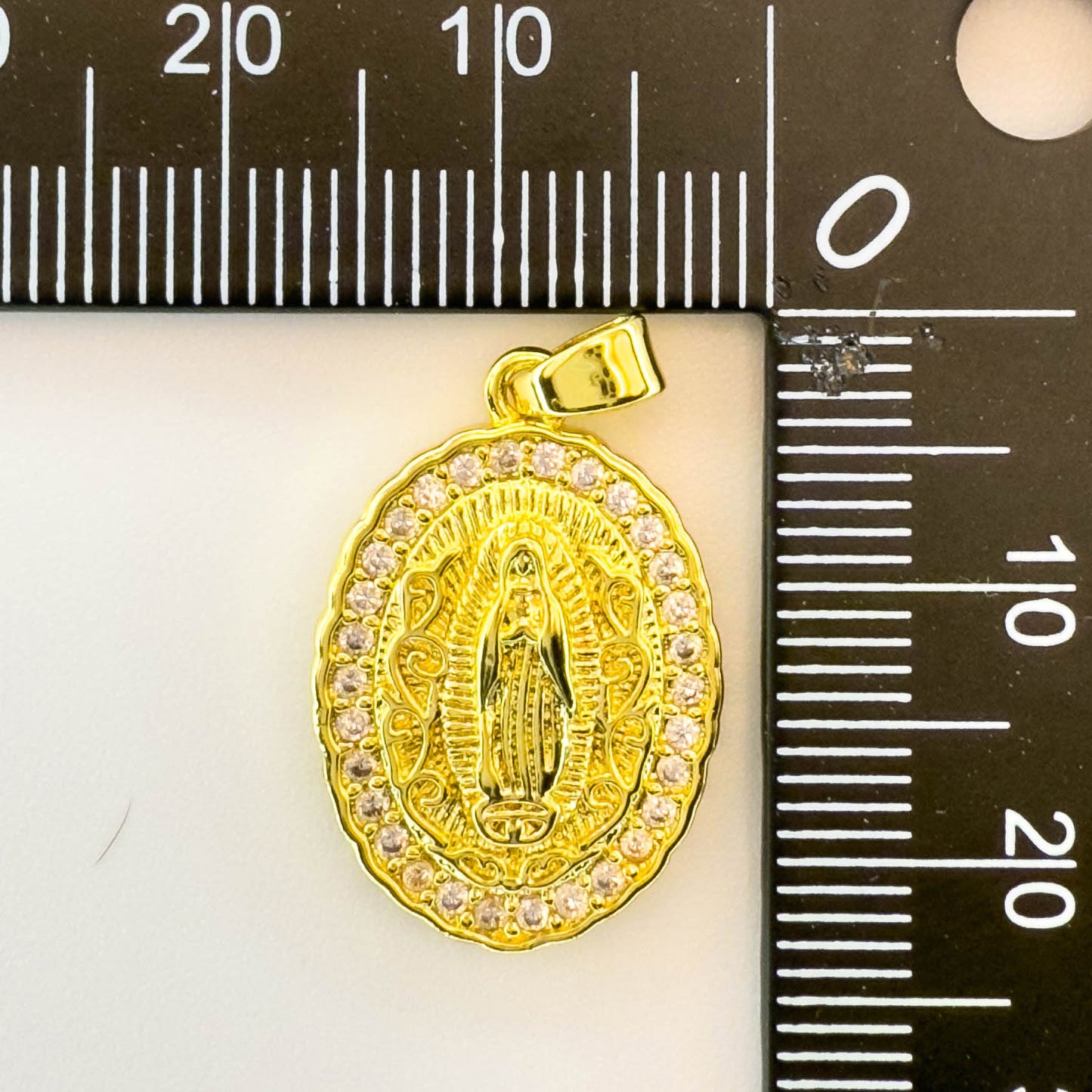 LYVANLIOval Virgin Mary Pendant with Colorful Zircon – Copper Religious Necklace Charm, Fashion Jewelry & Wholesale Supplies