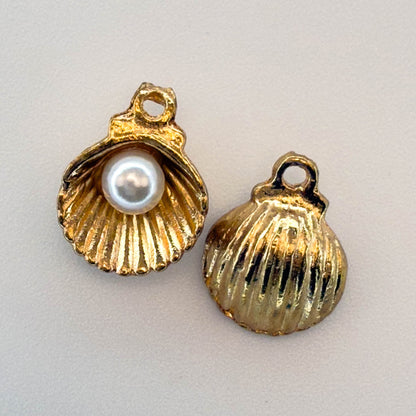 LYVANLI3D Pearl Seashell Charms – DIY Alloy Pendant for Bracelets, Necklaces, Earrings & Hair Accessories, Jewelry Making Supplies