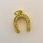 LYVANLI18K Gold Filled Horseshoe Pendant with Zircon U-Shaped Necklace & Bracelet Charm for DIY Jewelry Making Accessories