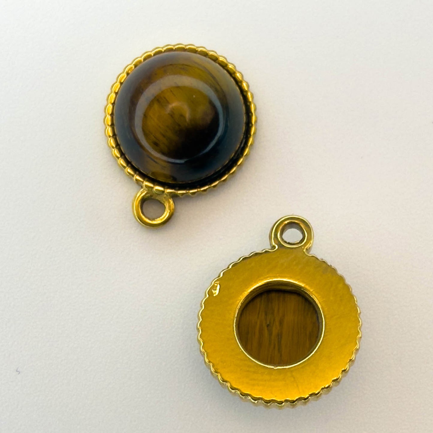 LYVANLI18K Gold Color Stainless Steel Charms Evil Eye Water Drop Sun Cross Natural Stone Tiger Eye Pendant for Jewelry Making