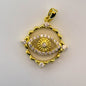 LYVANLI14K Gold Plated Evil Eye Pendant Necklace for Women – Copper Micro Pave Eye Charm, Unique Single Pendant Jewelry Accessory