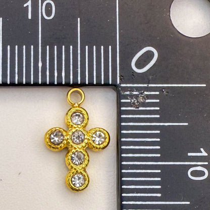 LYVANLI14K Gold Plated Ladybug Pendant Titanium Steel Moon Cross Charms for Women, DIY Jewelry Making