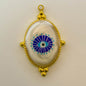 LYVANLI18K Gold Evil Eye Pendant with Palm Heart Enamel DIY Necklace & Bracelet Jewelry Charm