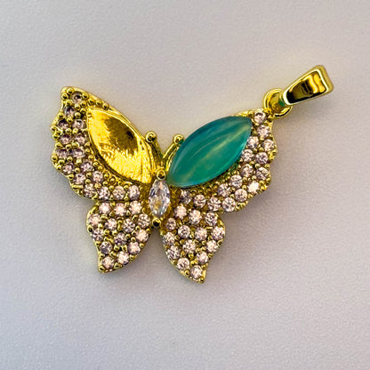 LYVANLI18K Gold Plated Colorful Butterfly Charms – Micro Pave Copper Pendants for DIY Earrings, Necklaces & Jewelry Making