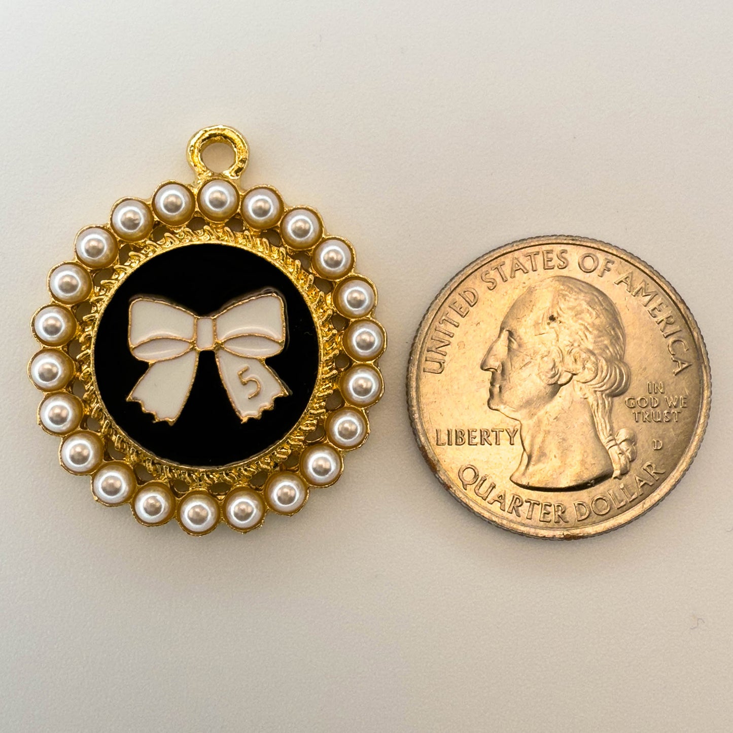 LYVANLIDIY Pearl Bow Charm Kit, Gold Letter Alloy Pendants for Keychain, Hair Accessories & Jewelry Making Supplies