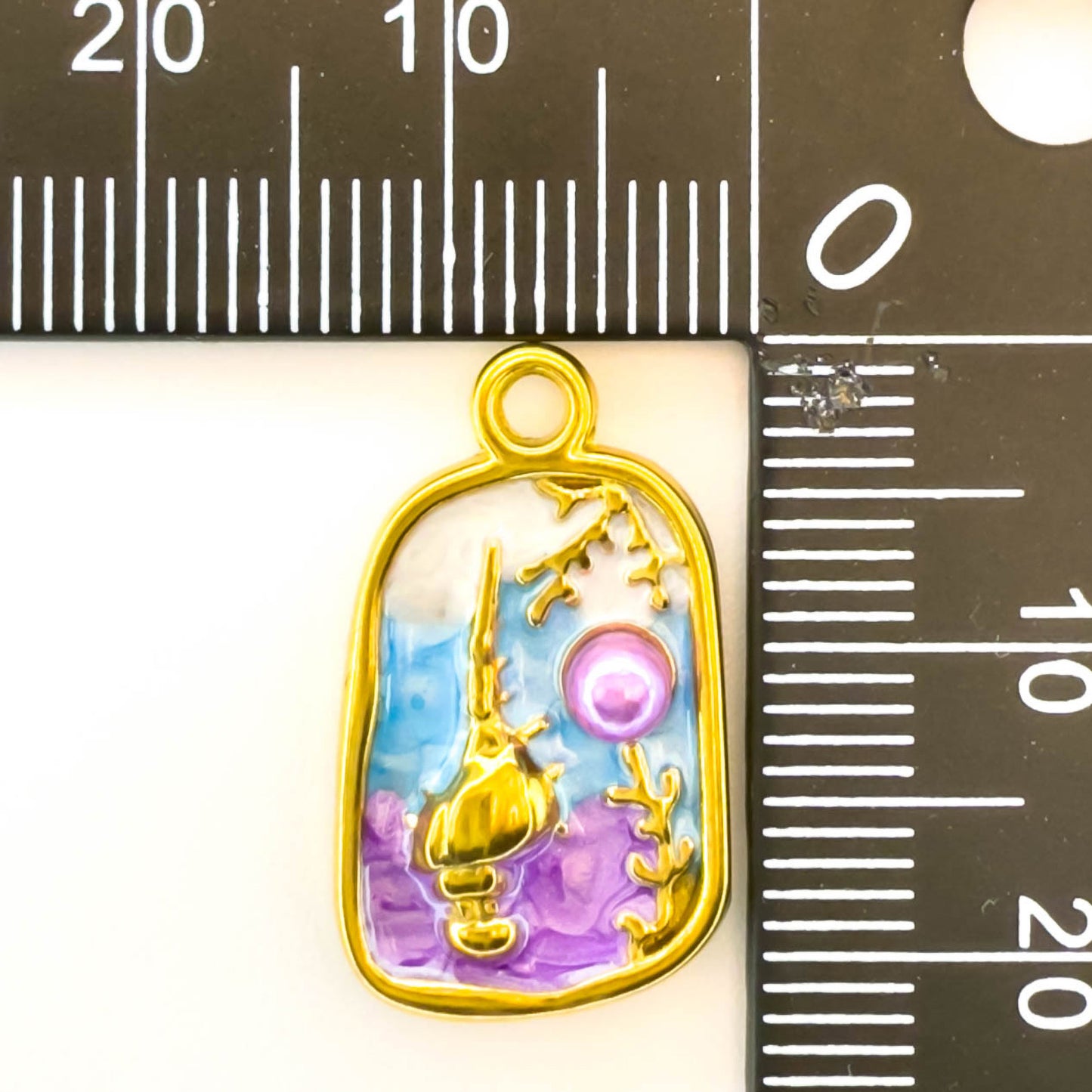 LYVANLI18K Gold Color Stainless Steel and Enamel Oil Drop Cute Marine Element Pendants, DIY Ladies' Necklace Bracelet Wholesale Jewel