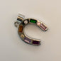 LYVANLI18K Gold Filled Horseshoe Pendant with Zircon U-Shaped Necklace & Bracelet Charm for DIY Jewelry Making Accessories