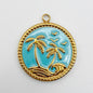 LYVANLI14 K Gold Color Tropical Ocean Pendant Charms – Palm Tree, Starfish, Sea Turtle, Shell, Snake DIY Titanium Steel Jewelry for Women