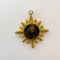 LYVANLI18K Gold Color Stainless Steel Charms Evil Eye Water Drop Sun Cross Natural Stone Tiger Eye Pendant for Jewelry Making