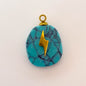 LYVANLIArtisan Turquoise-Studded Stainless Steel Pendant — DIY Necklace & Bracelet Component, Square/Round Mini Jewelry Tag