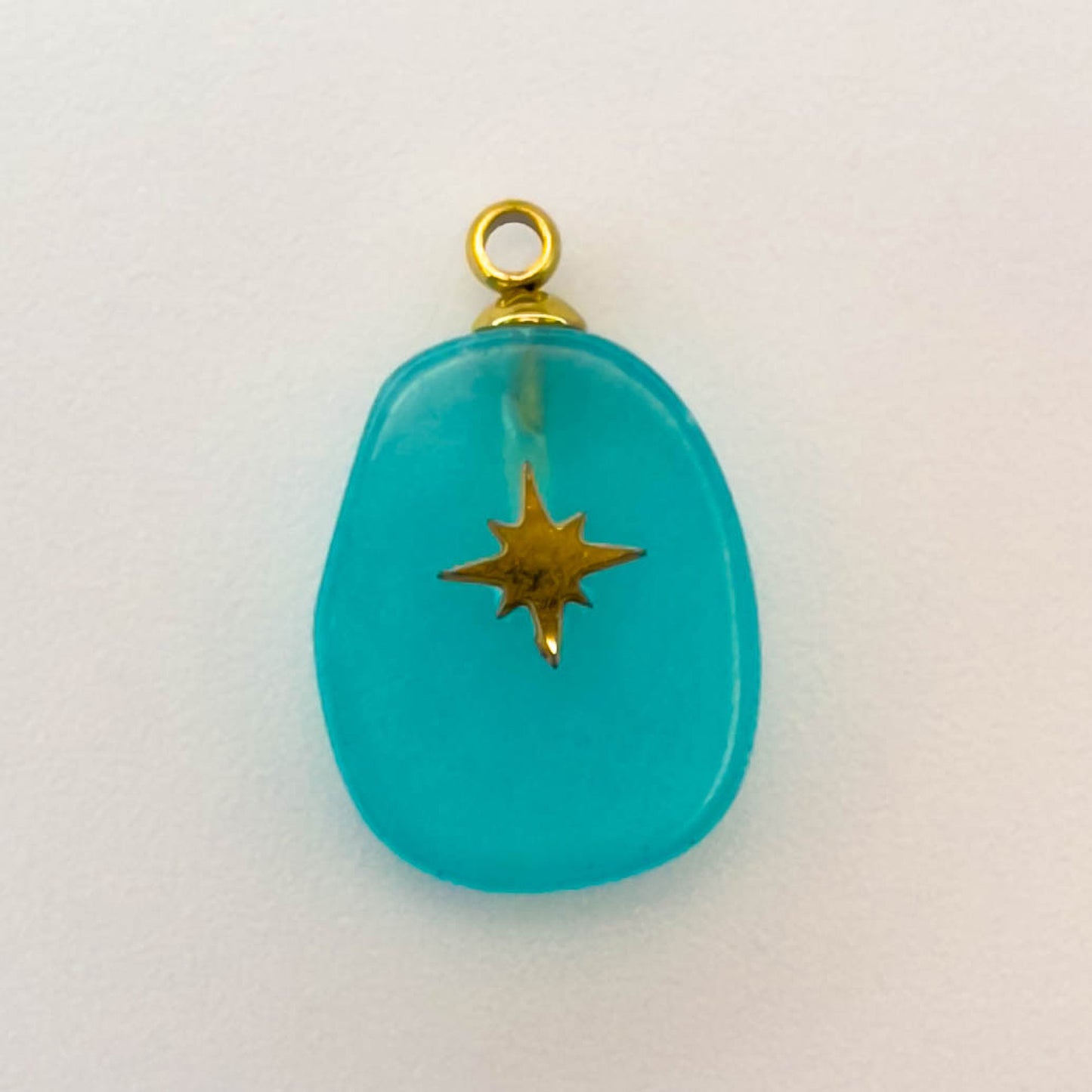 LYVANLIArtisan Turquoise-Studded Stainless Steel Pendant — DIY Necklace & Bracelet Component, Square/Round Mini Jewelry Tag