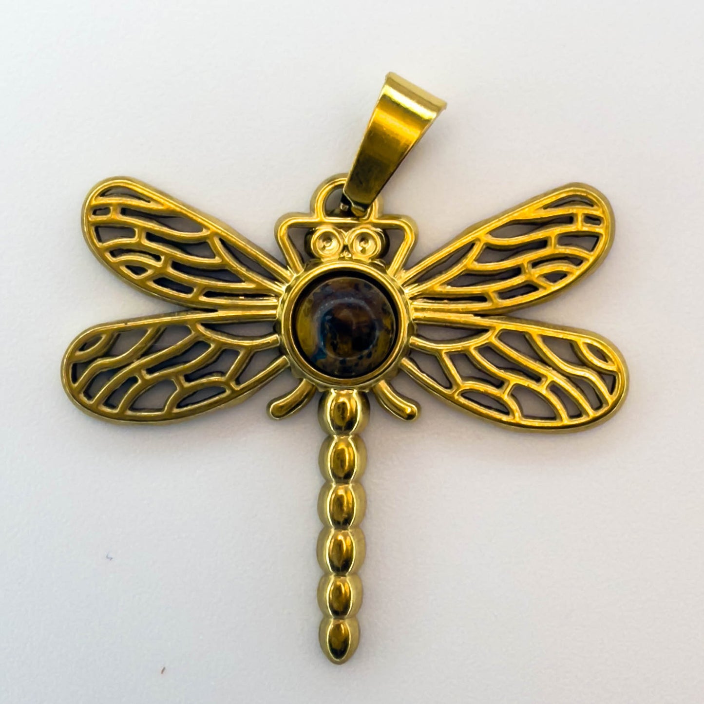LYVANLI18K Gold Color Stainless Steel Charms Evil Eye Water Drop Sun Cross Natural Stone Tiger Eye Pendant for Jewelry Making