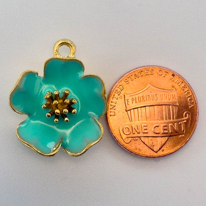 LYVANLIKorean version of DIY jewelry accessories, dripping alloy accessories, small pendants, bracelets, pendants, accessories, hibiscus flowers.