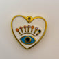 LYVANLI18K Gold Evil Eye Pendant with Palm Heart Enamel DIY Necklace & Bracelet Jewelry Charm
