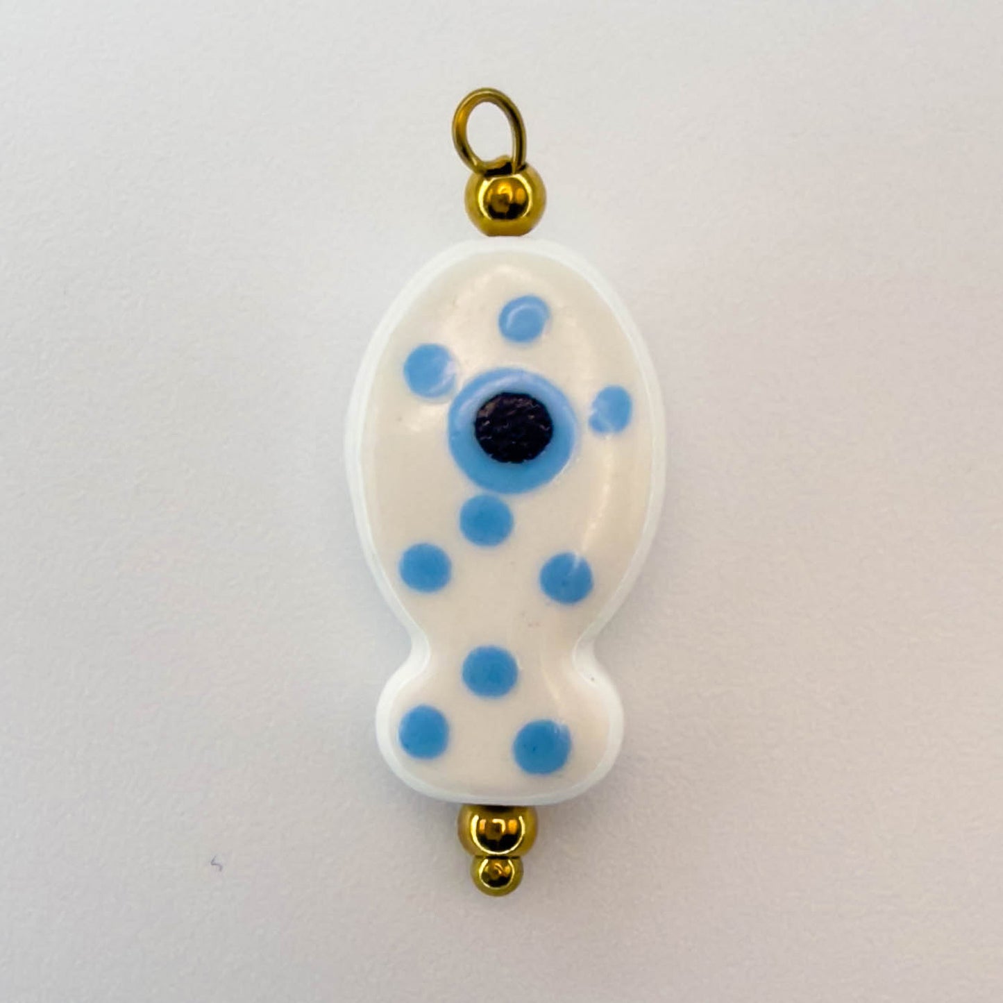 LYVANLIHand-painted ceramic fish pendants with colorful polka dots are ideal for DIY necklaces, earrings, and jewelry accessories.