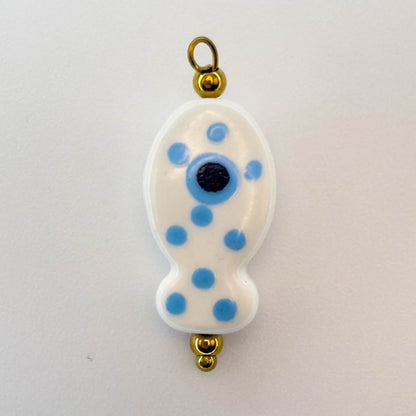 LYVANLIHand-painted ceramic fish pendants with colorful polka dots are ideal for DIY necklaces, earrings, and jewelry accessories.