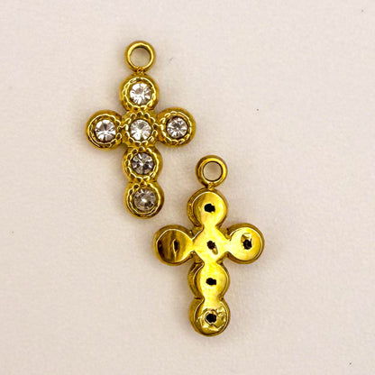 LYVANLI14K Gold Plated Ladybug Pendant Titanium Steel Moon Cross Charms for Women, DIY Jewelry Making