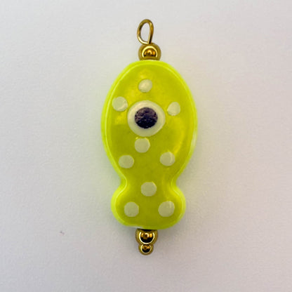LYVANLIHand-painted ceramic fish pendants with colorful polka dots are ideal for DIY necklaces, earrings, and jewelry accessories.