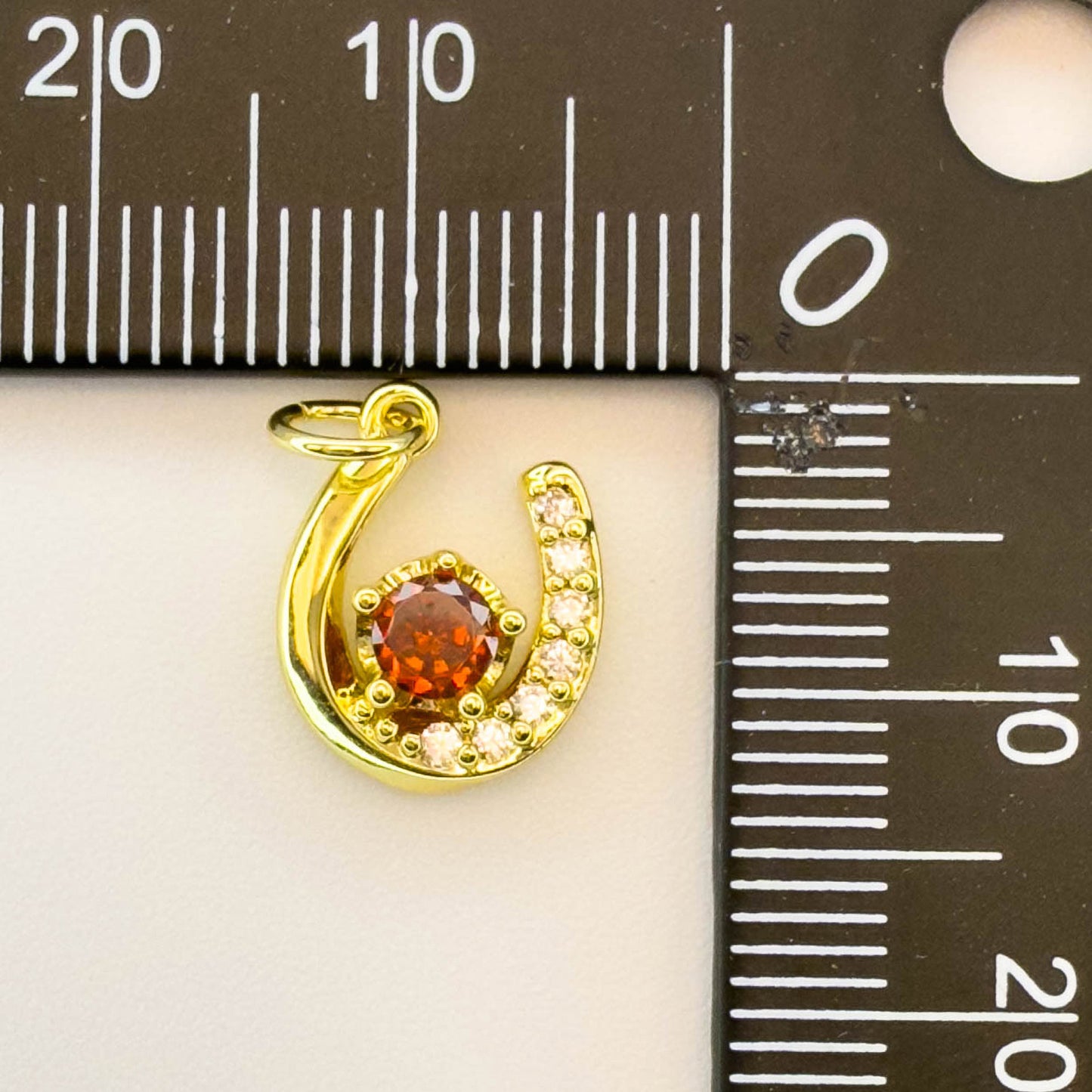 LYVANLI18K Gold Filled Horseshoe Pendant with Zircon U-Shaped Necklace & Bracelet Charm for DIY Jewelry Making Accessories