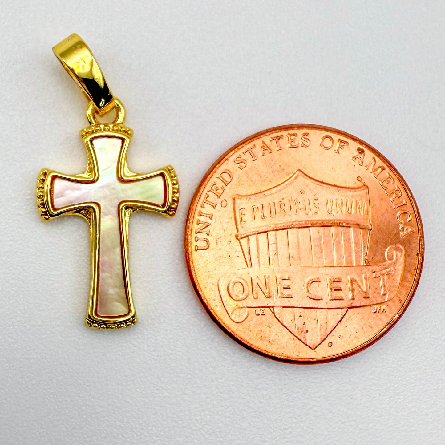 LYVANLI18K Gold Filled Cross Pendant Gold Religious Charms Fritillaria Christian Charm for DIY Bracelets Necklaces Jewelry Accessories Making