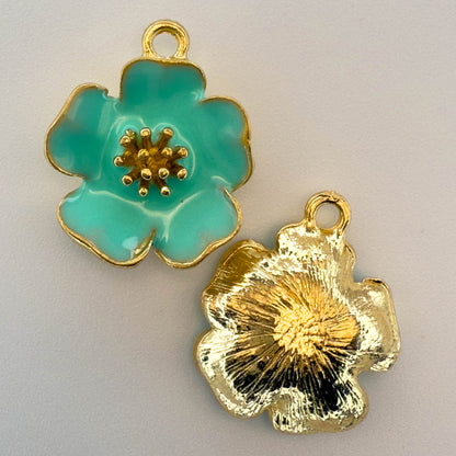 LYVANLIKorean version of DIY jewelry accessories, dripping alloy accessories, small pendants, bracelets, pendants, accessories, hibiscus flowers.