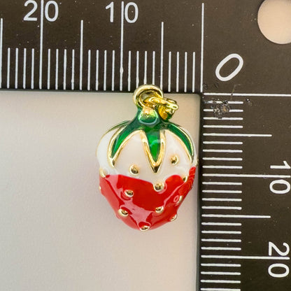 LYVANLICute Strawberry Charm Pendant – Hand‑Painted Enamel DIY Accessory for Bracelets, Necklaces & Earrings – Jewelry Making Supplies
