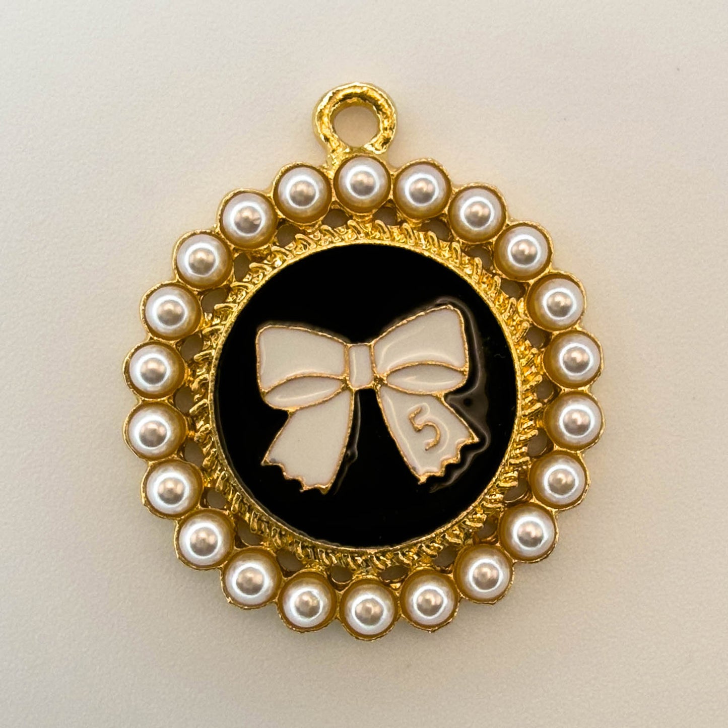 LYVANLIDIY Pearl Bow Charm Kit, Gold Letter Alloy Pendants for Keychain, Hair Accessories & Jewelry Making Supplies