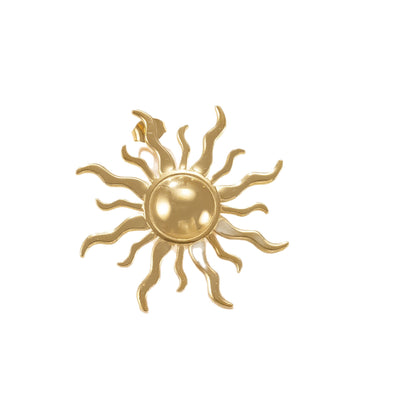 LYVANLI18K Gold Plated Sun Pendant Earrings for Women – Stainless Steel Statement Ear Studs, Bold Personality Fashion Jewelry