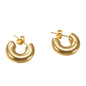 LYVANLI18K Gold Plated U-Shaped Hoop Earrings for Women – Stainless Steel Round Earrings, Fashion Luxury Jewelry